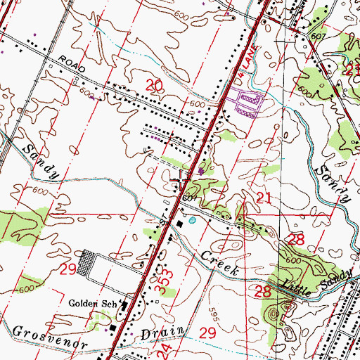 Topographic Map of Monroe Apostolic Church, MI