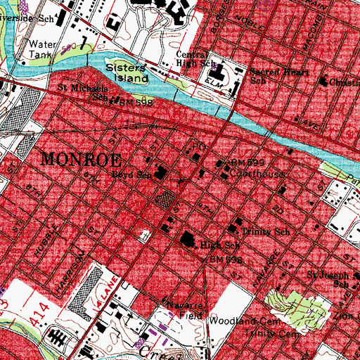 Topographic Map of Trinity Episcopal Church, MI