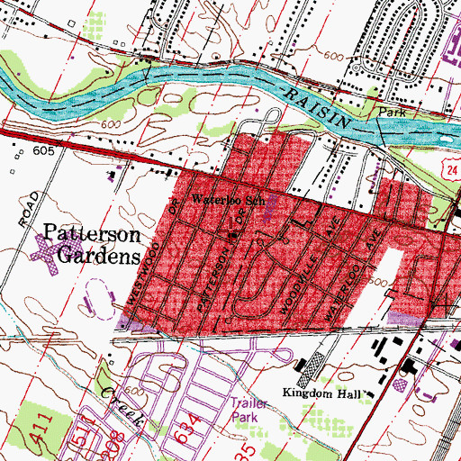 Topographic Map of Calvary United Methodist Church, MI