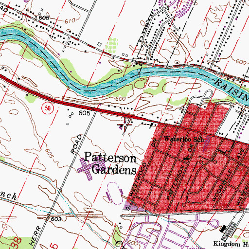 Topographic Map of Liberty Missionary Baptist Church, MI