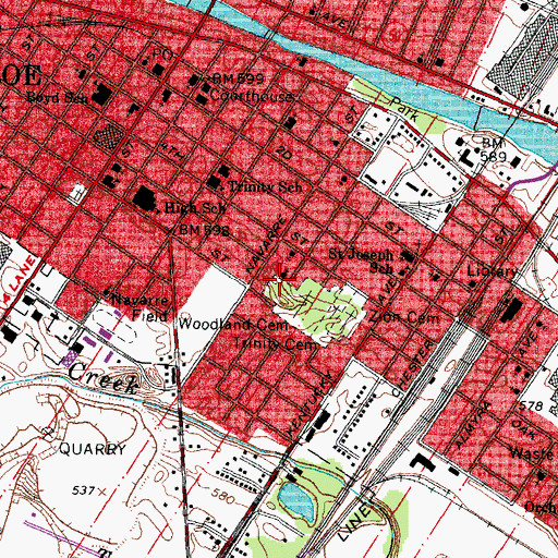 Topographic Map of Wesleyan Church, MI