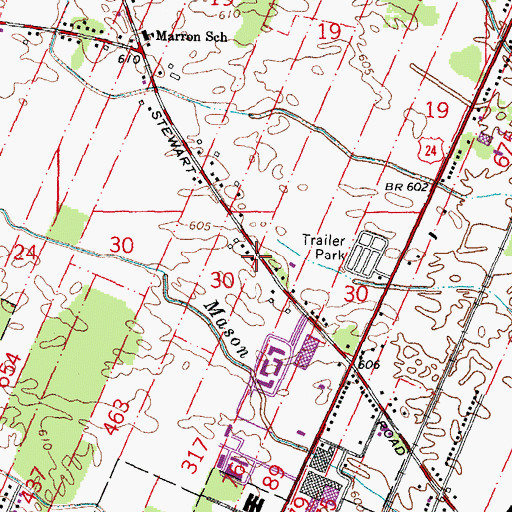 Topographic Map of Raisinville Baptist Church, MI
