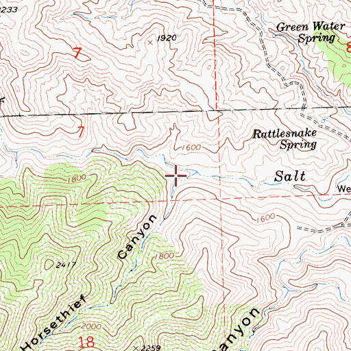 Topographic Map of Horsethief Canyon, CA