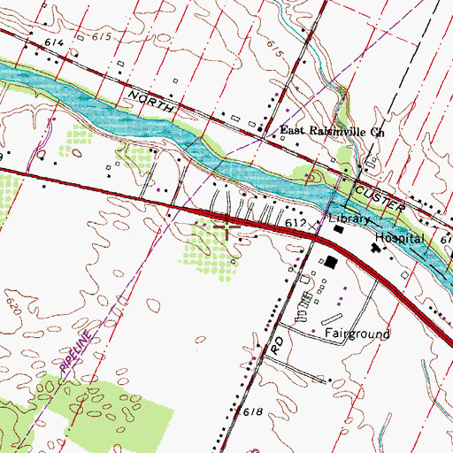 Topographic Map of Monroe Alliance Church, MI