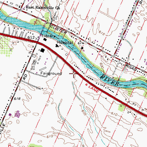 Topographic Map of Monroe Church of the Nazarene, MI