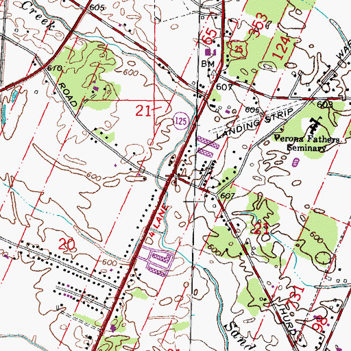 Topographic Map of Frenchtown Missionary Baptist Church, MI