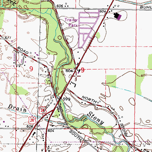 Topographic Map of Grace Baptist Church, MI