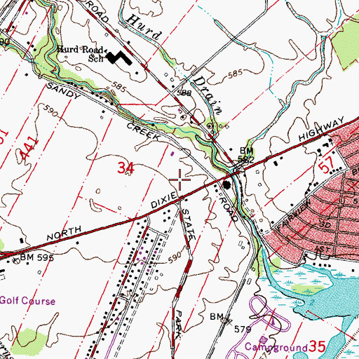 Topographic Map of Faith Baptist Church, MI