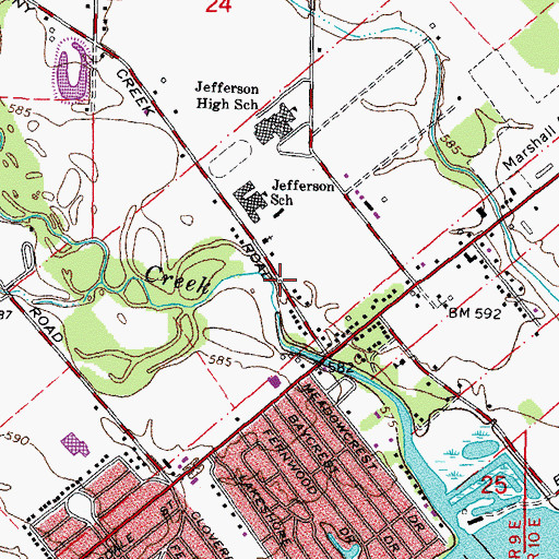 Topographic Map of Faith Lutheran Church, MI