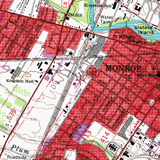 Topographic Map of Victory Temple, MI