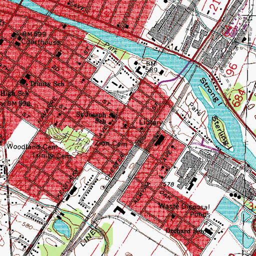 Topographic Map of New Faith Temple Church, MI