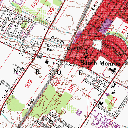 Topographic Map of Christ Love Fellowship Church, MI