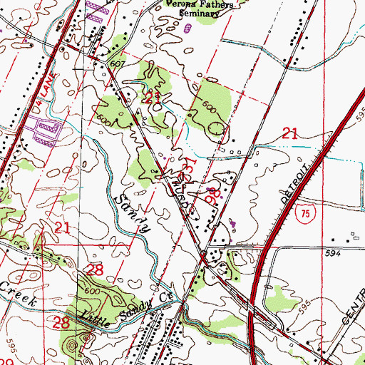 Topographic Map of Bethany Baptist Church, MI