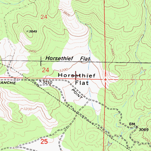 Topographic Map of Horsethief Flat, CA