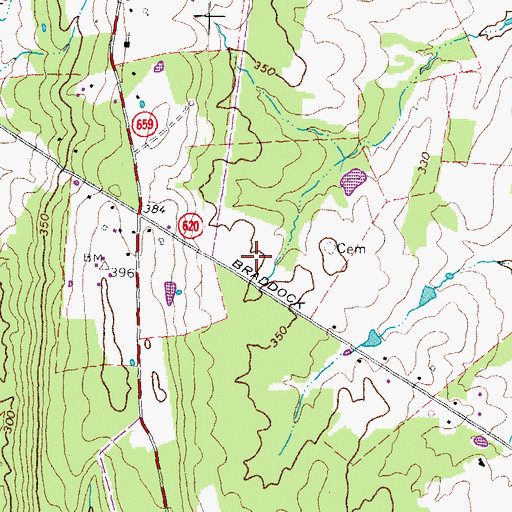 Topographic Map of Liberty Elementary School, VA