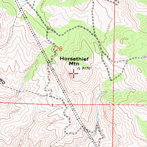 Topographic Map of Horsethief Mountain, CA
