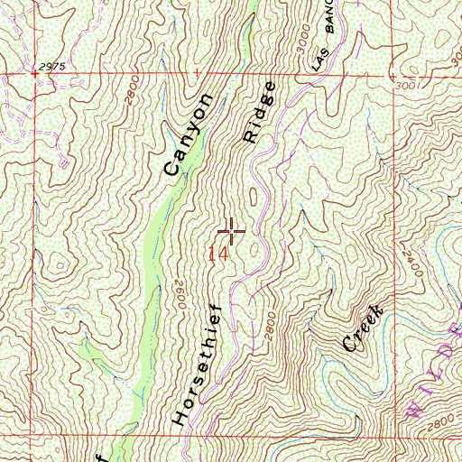 Topographic Map of Horsethief Ridge, CA