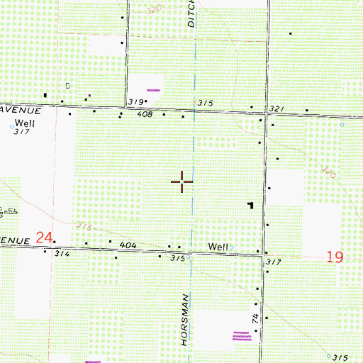 Topographic Map of Horsman Ditch, CA