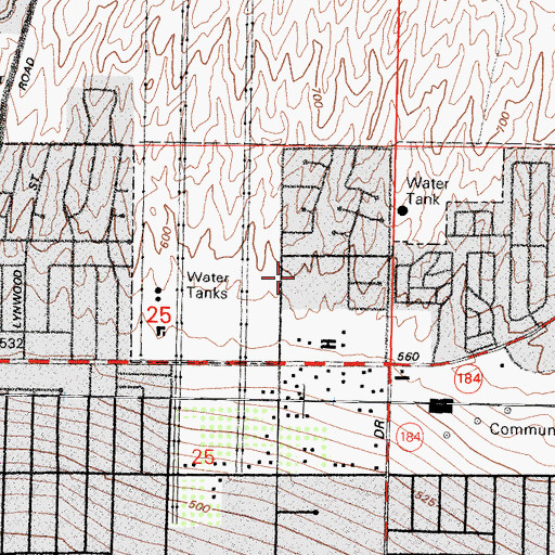 Topographic Map of Hort Elementary School, CA
