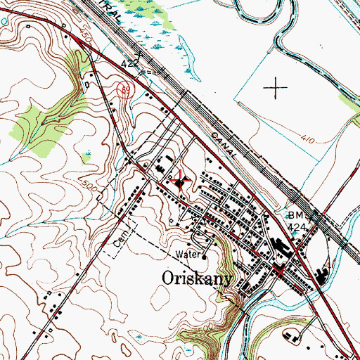 Topographic Map of Oriskany Junior-Senior High School, NY