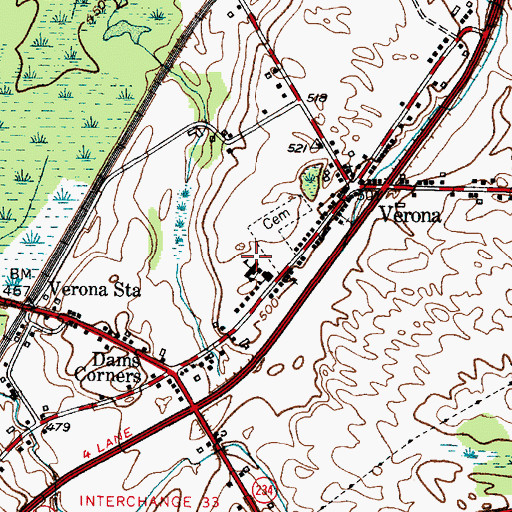 Topographic Map of J D George Elementary School, NY