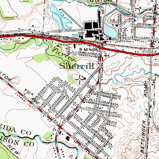 Topographic Map of E A McAllister Elementary School, NY