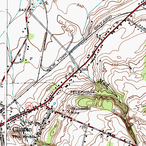 Topographic Map of Clinton United Methodist Church, NY