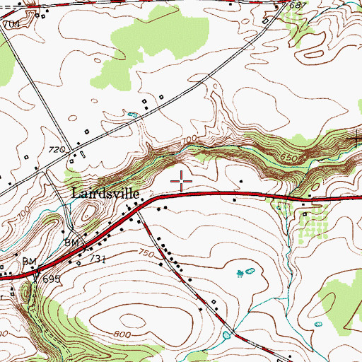 Topographic Map of Lairdsville United Methodist Church, NY