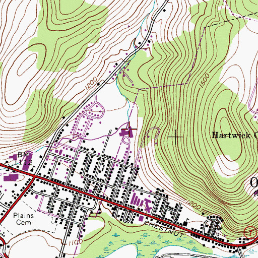 Topographic Map of Greater Plains Elementary School, NY