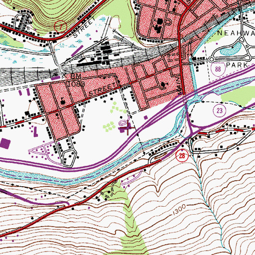 Topographic Map of Riverside Elementary School, NY