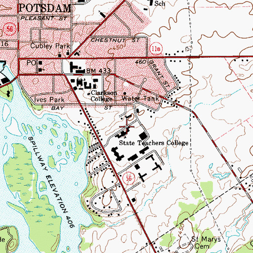 Topographic Map of Raymond Hall, NY