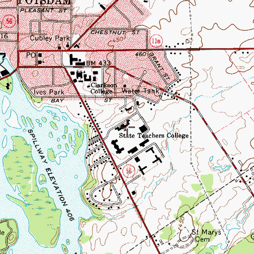 Topographic Map of Carson Hall, NY