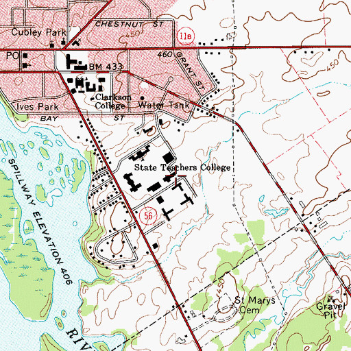 Topographic Map of Stowell Hall, NY