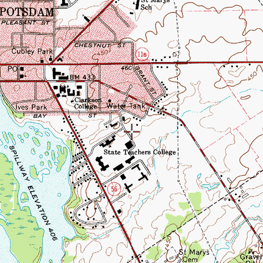 Topographic Map of Kellas Hall, NY