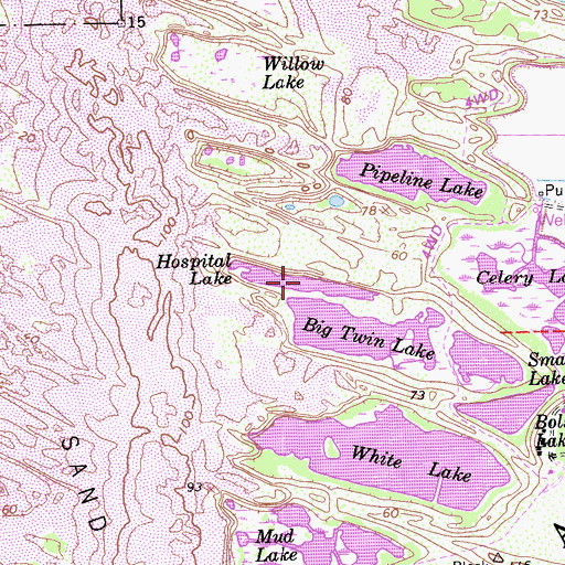 Topographic Map of Hospital Lake, CA