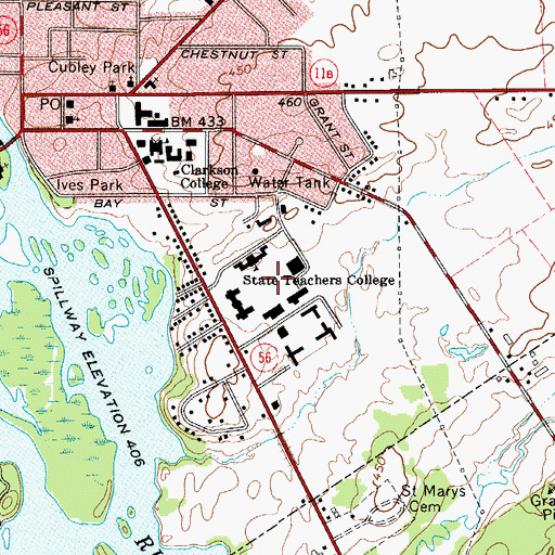 Topographic Map of Frederick W Crumb Memorial Library, NY