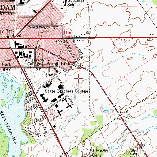 Topographic Map of Bishop Hall, NY