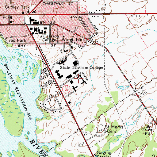 Topographic Map of Barrington Student Union, NY