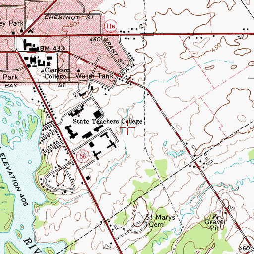 Topographic Map of Knowles Hall, NY