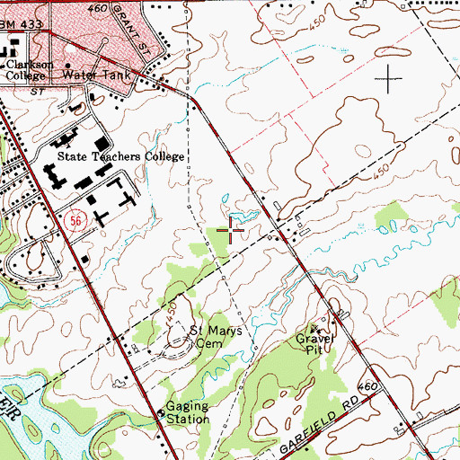 Topographic Map of Maxcy Hall, NY