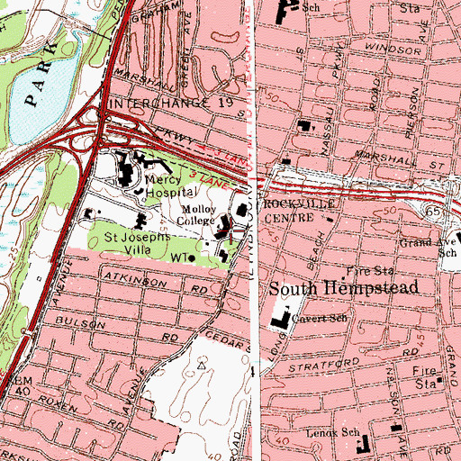 Topographic Map of Kellenberg Hall, NY