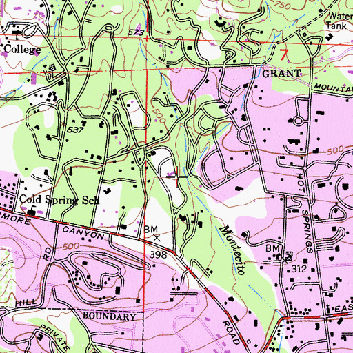 Topographic Map of Hot Springs Canyon, CA