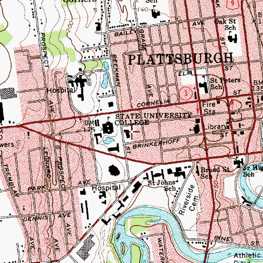 Topographic Map of Redcay Hall, NY