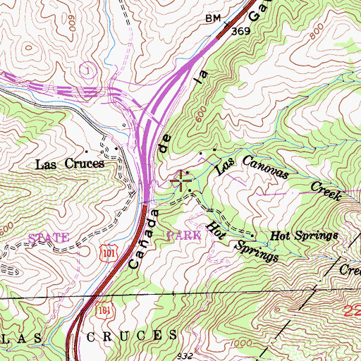 Topographic Map of Hot Springs Creek, CA