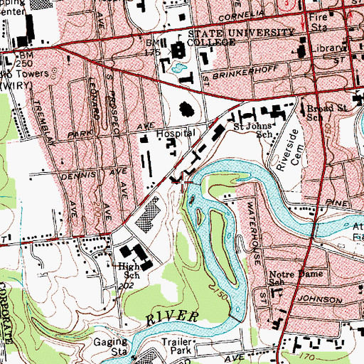 Topographic Map of Mason Hall, NY