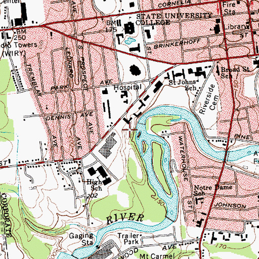 Topographic Map of Clinton Dining Hall, NY