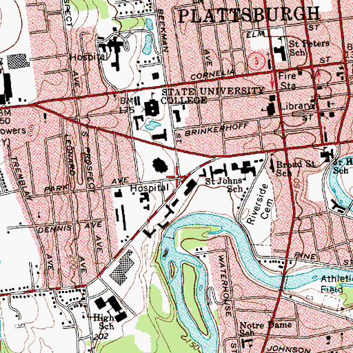 Topographic Map of Myers Fine Arts Building, NY