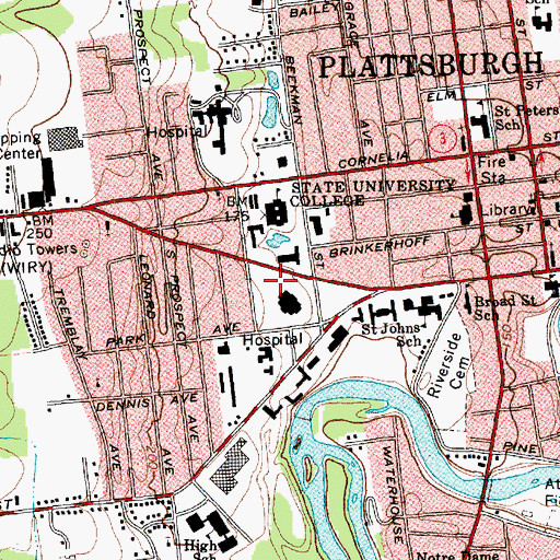 Topographic Map of Beaumont Hall, NY