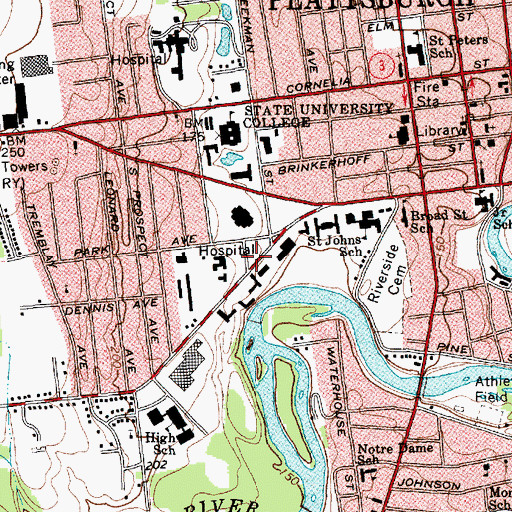 Topographic Map of Angell College Center, NY