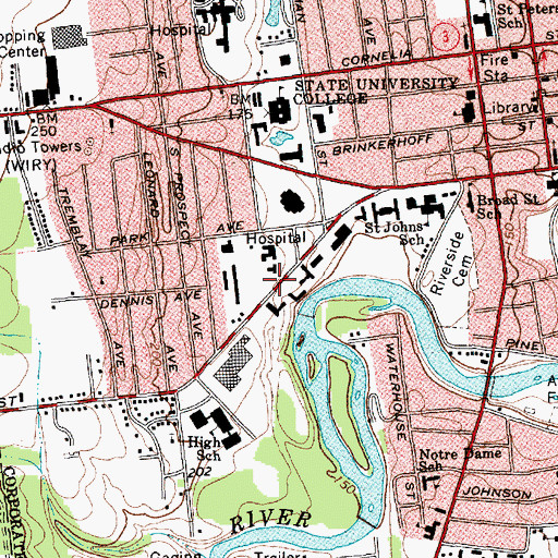 Topographic Map of Whiteface Hall, NY